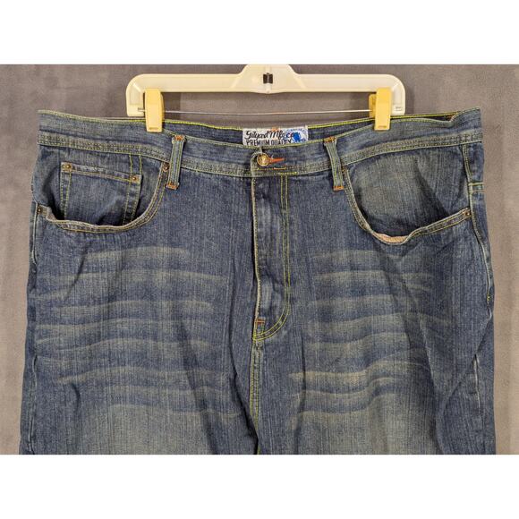 VTG Gilyard Mfg Co Jeans Men 42 x 32.5 Blue Heavy Ounce Y2K Hip Hop Embroidered - Picture 3 of 14